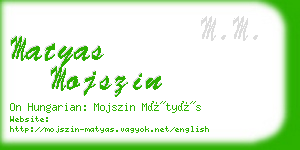 matyas mojszin business card